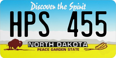 ND license plate HPS455