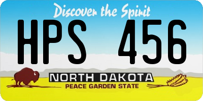 ND license plate HPS456