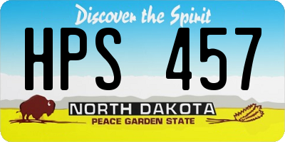 ND license plate HPS457