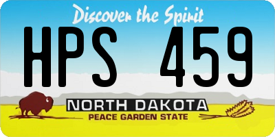 ND license plate HPS459