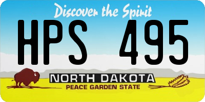 ND license plate HPS495