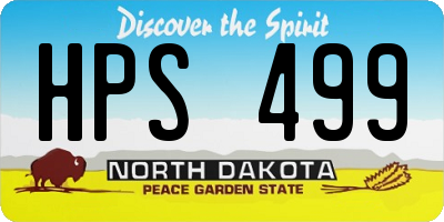 ND license plate HPS499