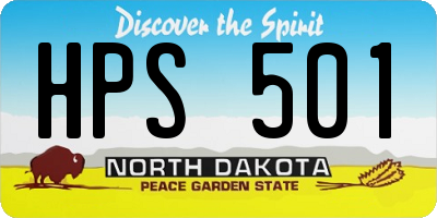 ND license plate HPS501