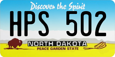 ND license plate HPS502