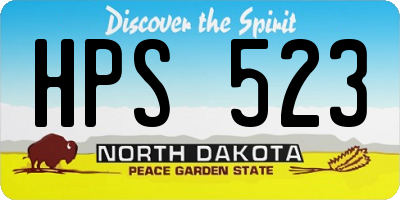 ND license plate HPS523
