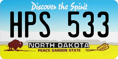 ND license plate HPS533