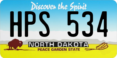 ND license plate HPS534