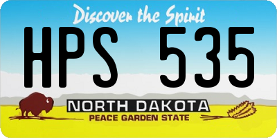 ND license plate HPS535