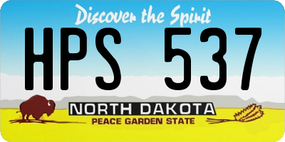 ND license plate HPS537