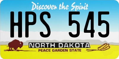 ND license plate HPS545