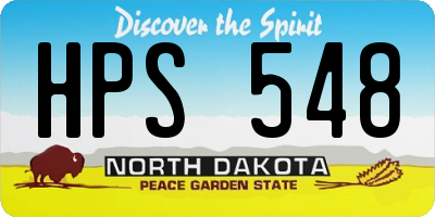 ND license plate HPS548