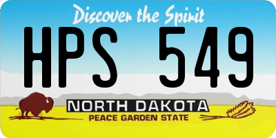 ND license plate HPS549