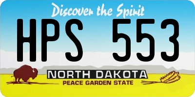 ND license plate HPS553