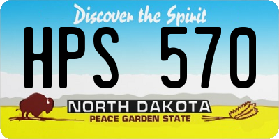 ND license plate HPS570