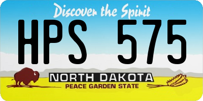 ND license plate HPS575