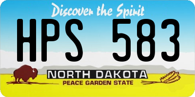 ND license plate HPS583