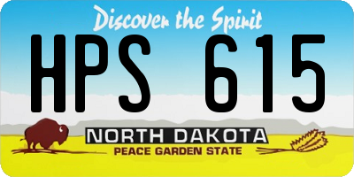 ND license plate HPS615