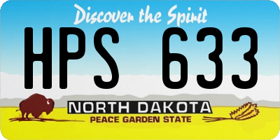 ND license plate HPS633