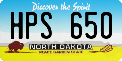 ND license plate HPS650