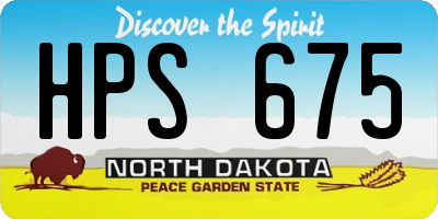 ND license plate HPS675
