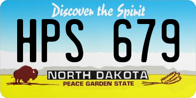 ND license plate HPS679