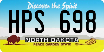 ND license plate HPS698