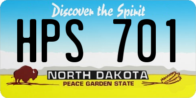 ND license plate HPS701
