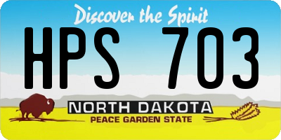 ND license plate HPS703