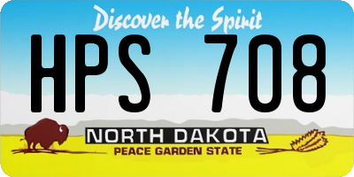 ND license plate HPS708