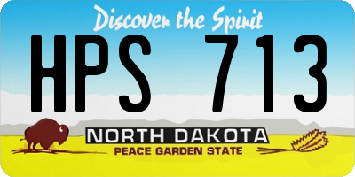 ND license plate HPS713
