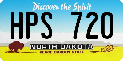 ND license plate HPS720