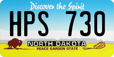 ND license plate HPS730