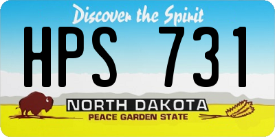 ND license plate HPS731