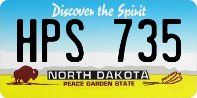 ND license plate HPS735