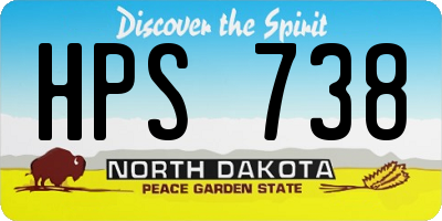 ND license plate HPS738