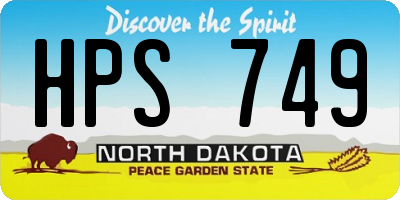 ND license plate HPS749