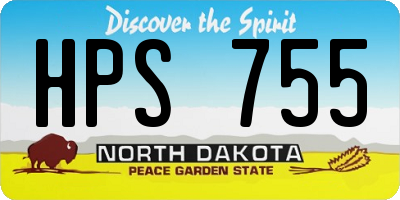 ND license plate HPS755