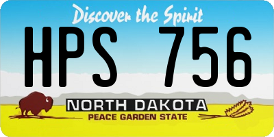 ND license plate HPS756