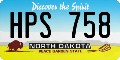 ND license plate HPS758