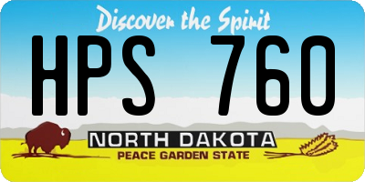 ND license plate HPS760