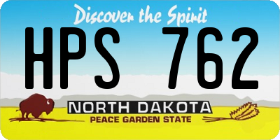 ND license plate HPS762