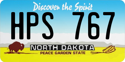 ND license plate HPS767