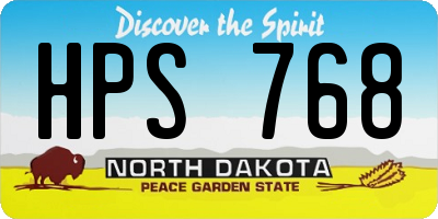 ND license plate HPS768