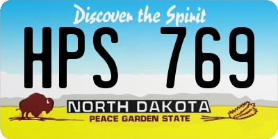 ND license plate HPS769