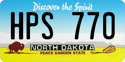 ND license plate HPS770