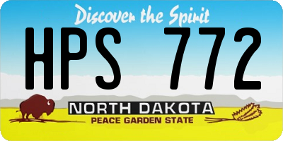 ND license plate HPS772