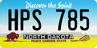 ND license plate HPS785