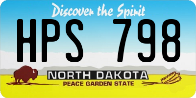 ND license plate HPS798