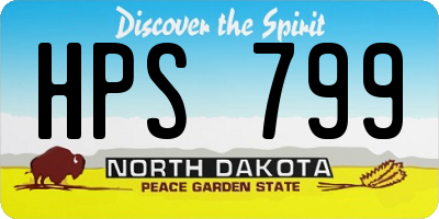 ND license plate HPS799