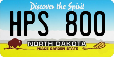 ND license plate HPS800